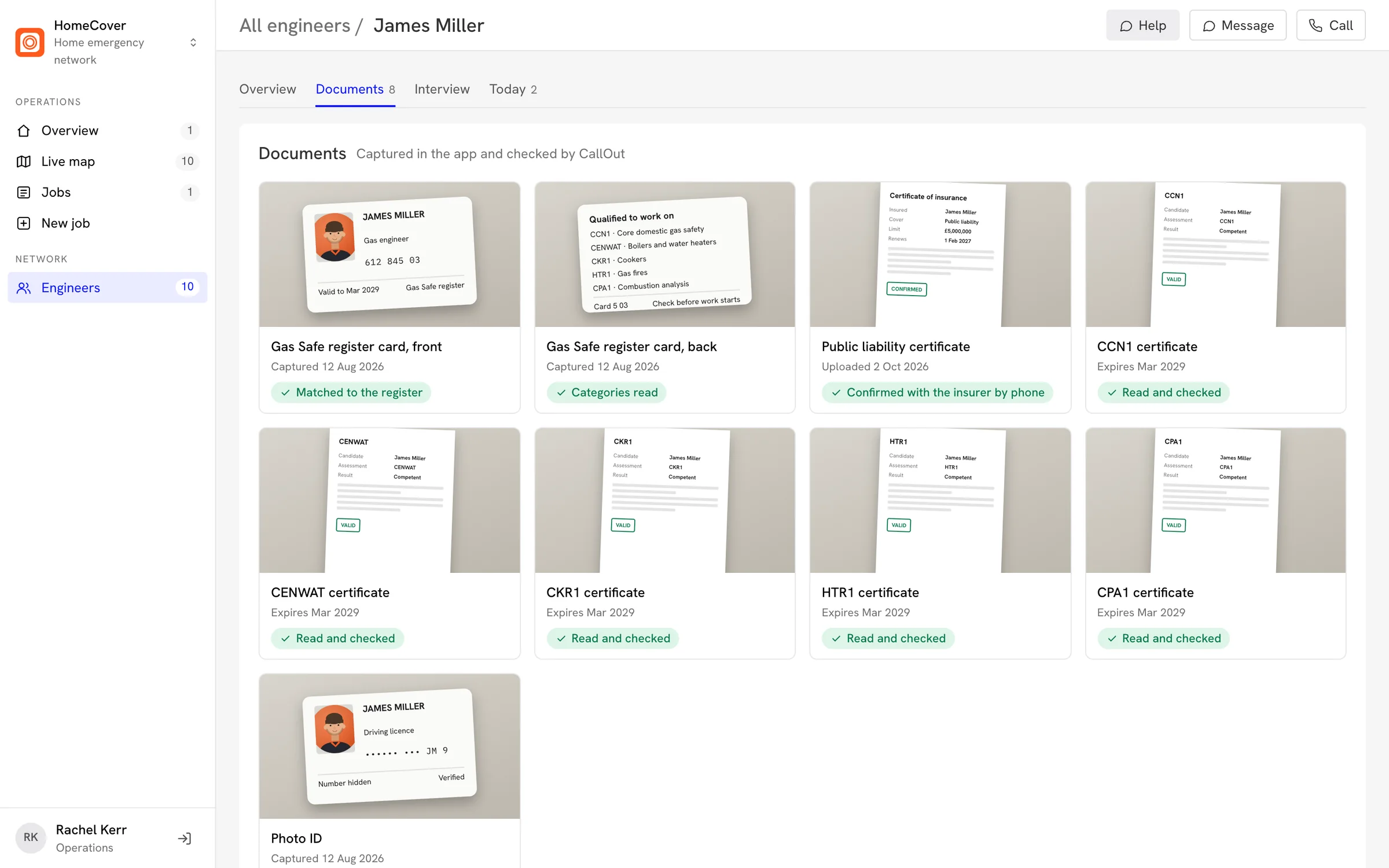 An engineer's documents and how each was checked