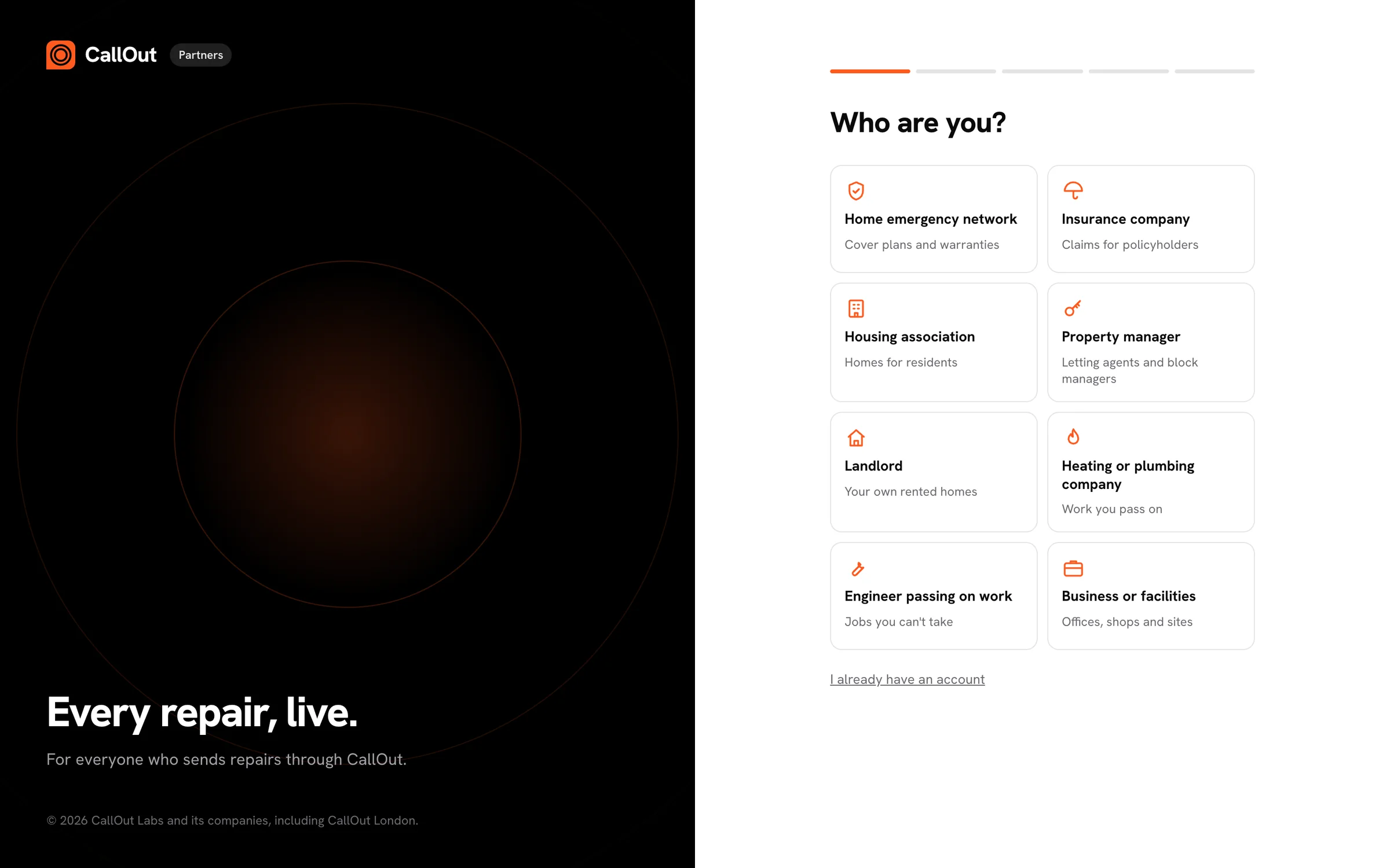 Sign-up: who are you?