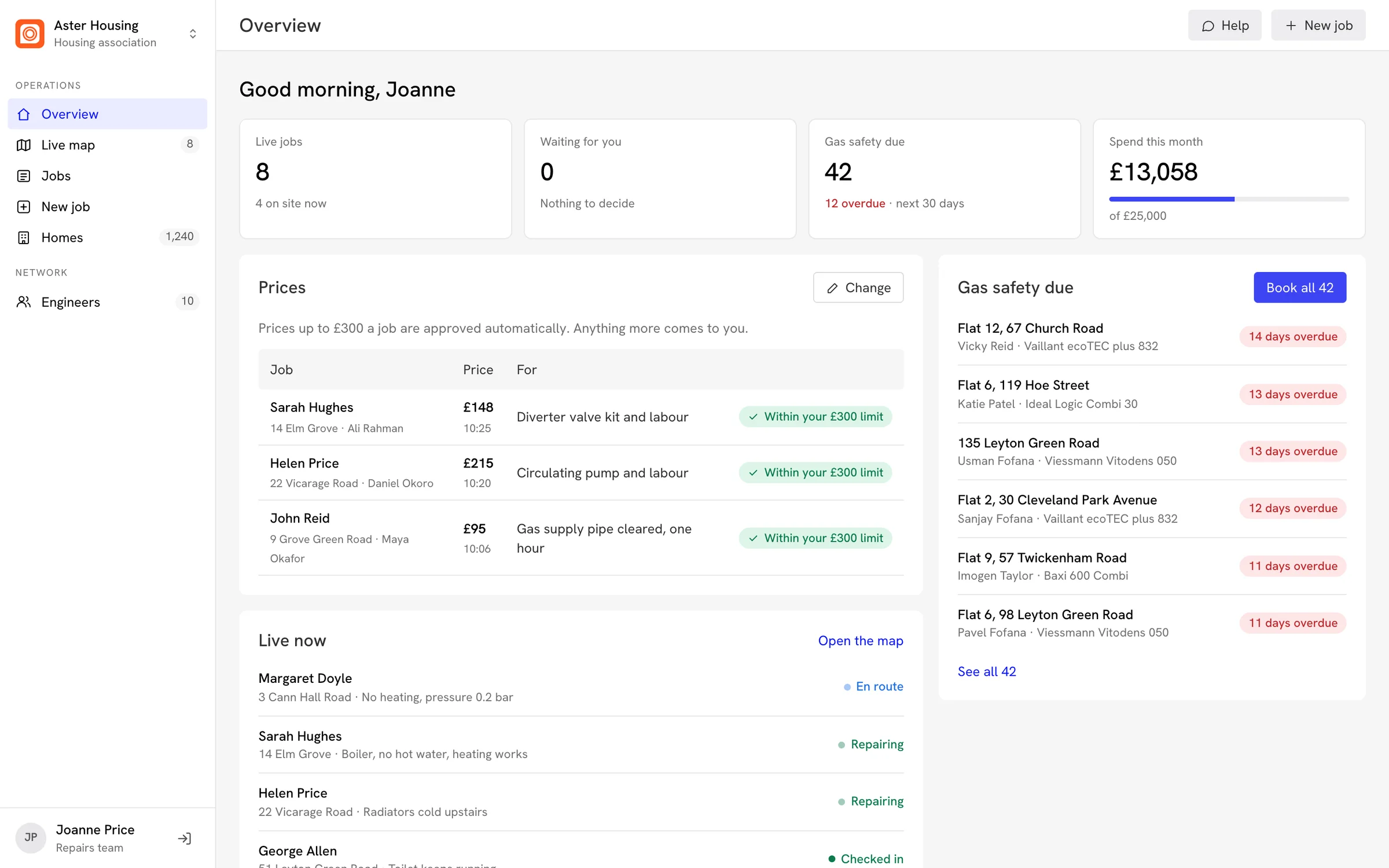 The dashboard for housing associations