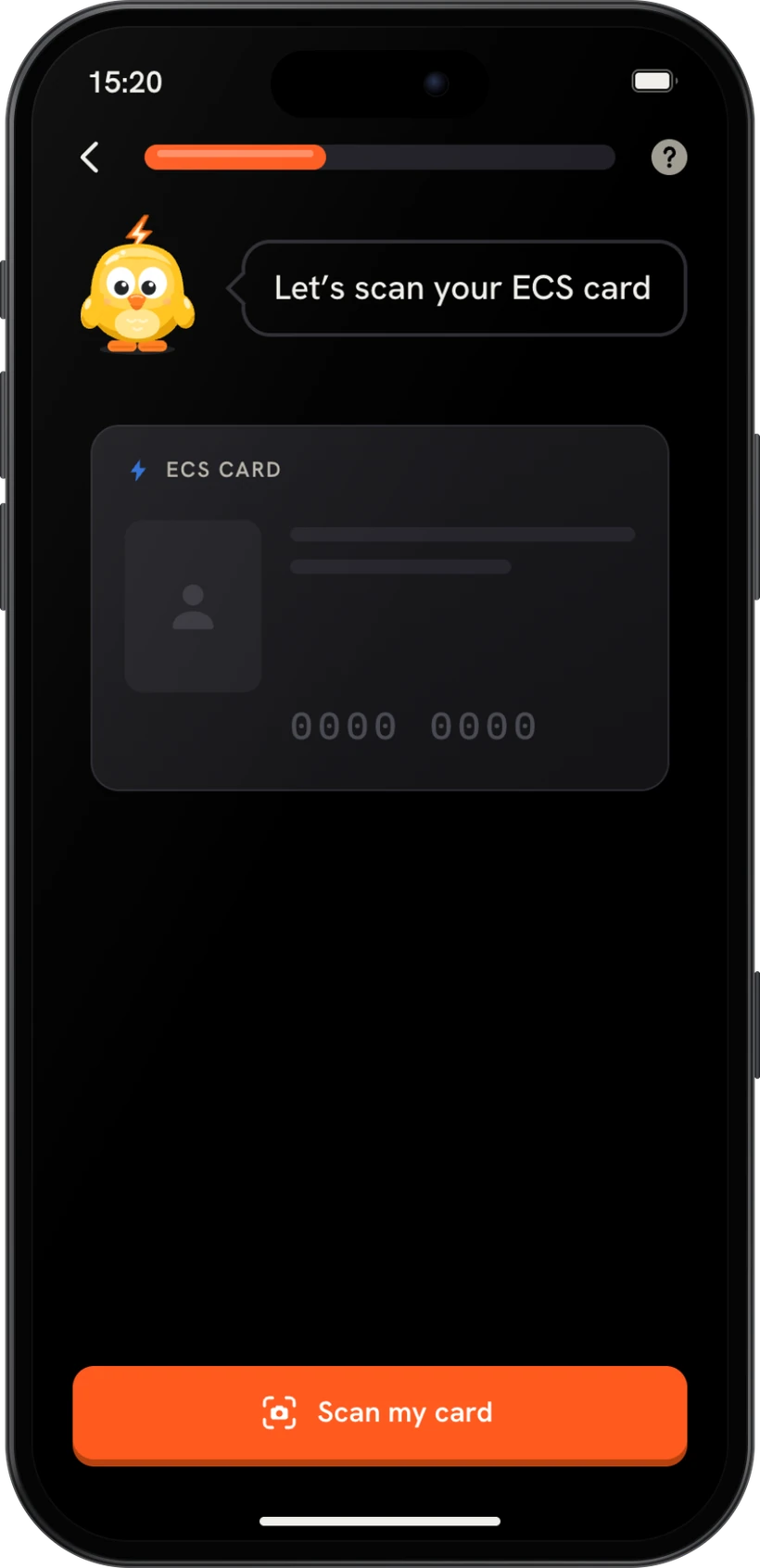 An ECS card, for electricians