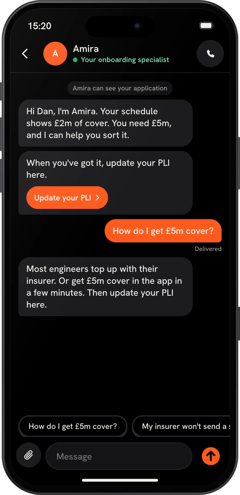 Chat with your specialist