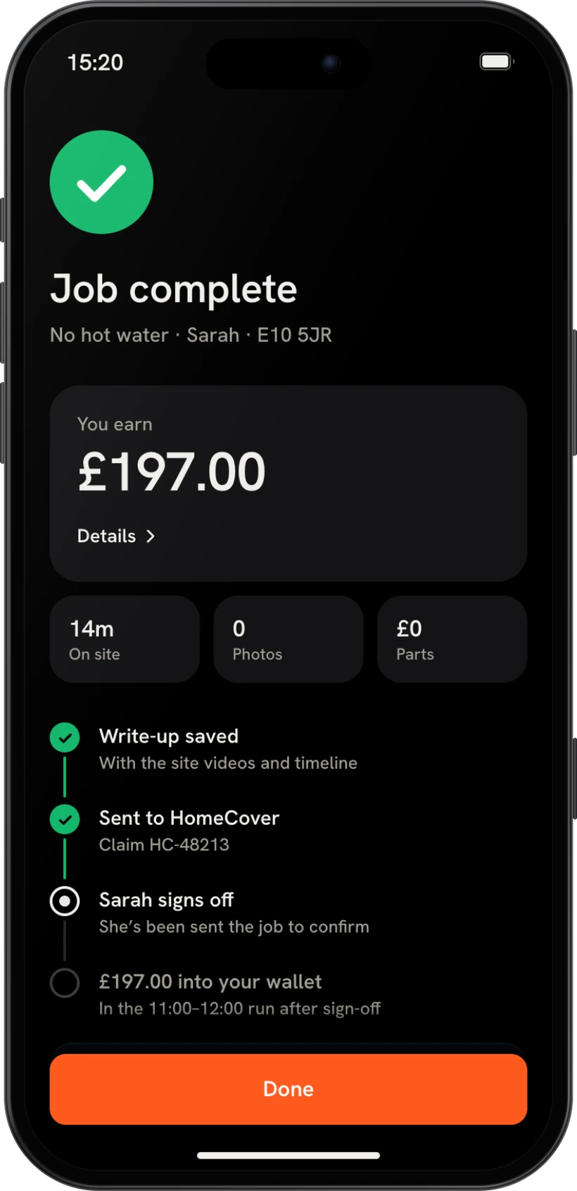 Done. Paid. Next job